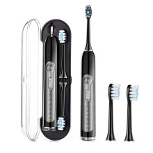 Nova escova de dentes elétrica recarregável sônica à prova d&#39;água IPX7 com 2 cabeças de escova para adultos, escova de dentes eletrônica de 5 modos